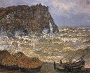 Claude Monet The Cliff at Etretat after a Storm painting